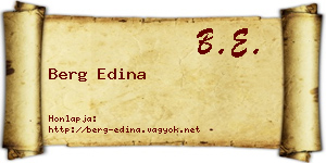Berg Edina névjegykártya